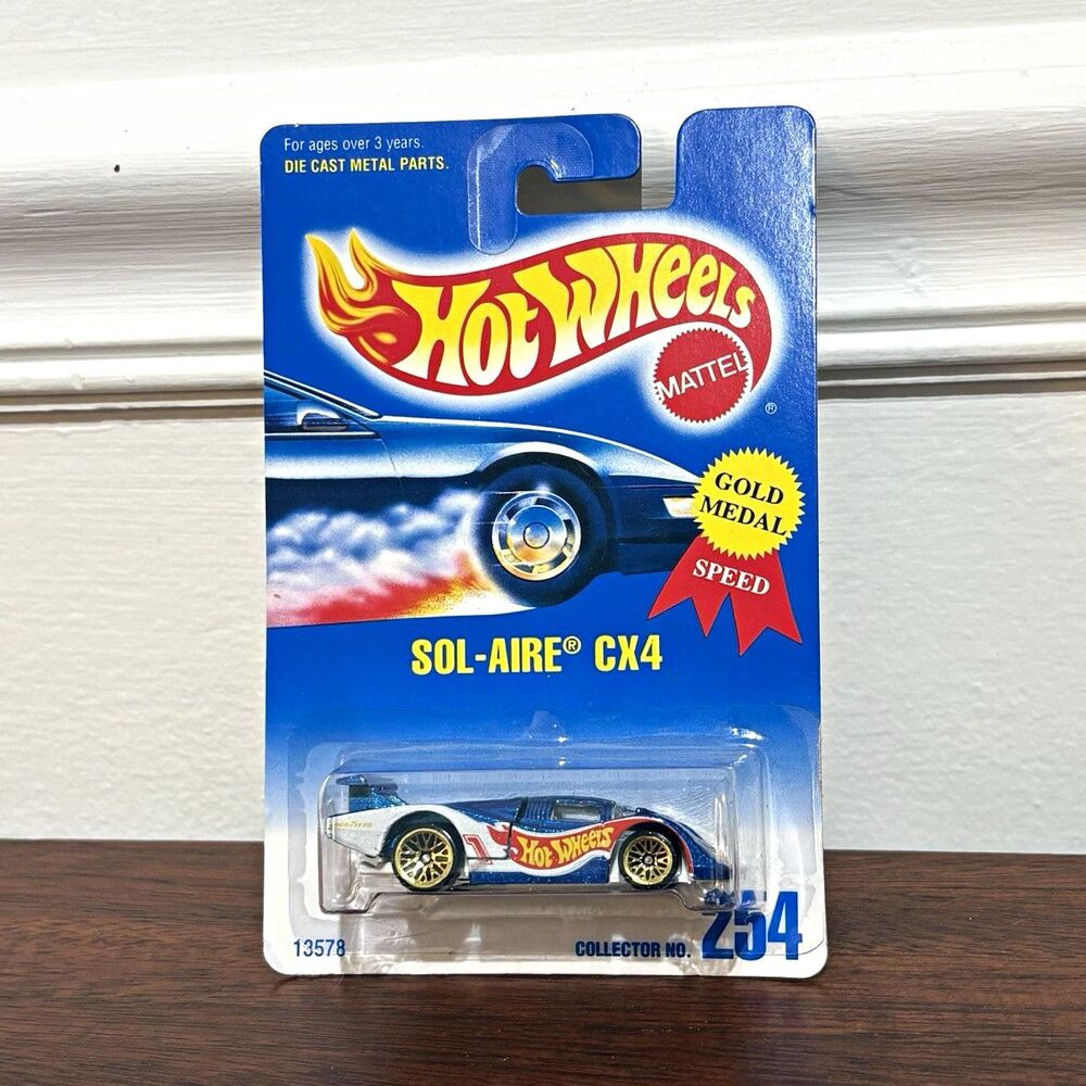 Hot Wheels Gold Medal Speed Sol-Aire CX4 1991 1:64 Blue Diecast Unopened